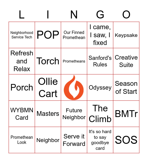 Prometheans being Neighborly since 1965 Bingo Card