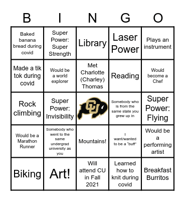 CU GEARRS 2021 Bingo Card