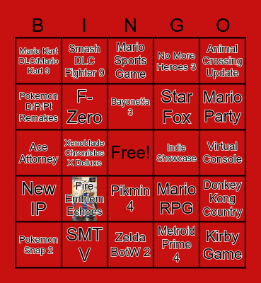 Feb 2021 Nintendo Direct Bingo Card