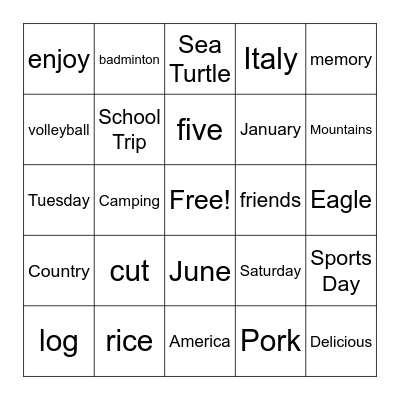 Bingo Card