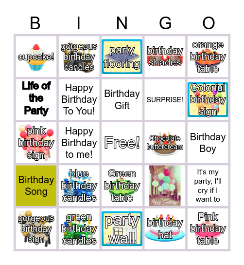 Animal Crossing Birthday Bingo Card