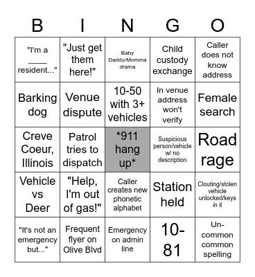 DISPATCH BINGO Card