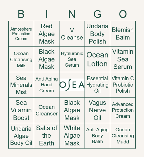 OSEA Bingo Card