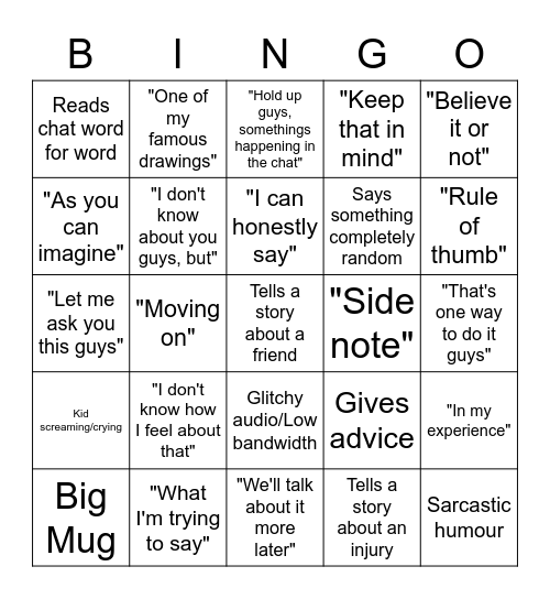 Will Bingo v.5 Bingo Card