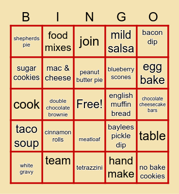 Grandma's Pantry Bingo Card