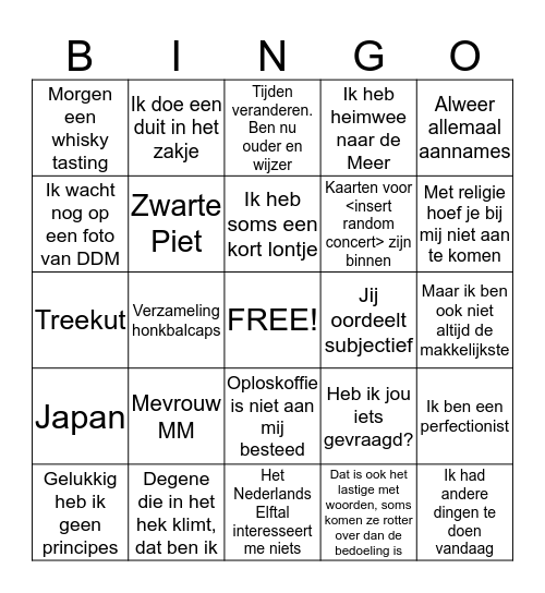 MadMaster Bingo Card