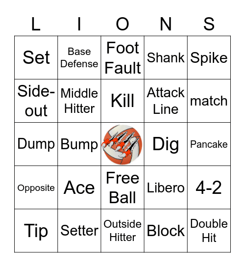 Volleyball Bingo Card