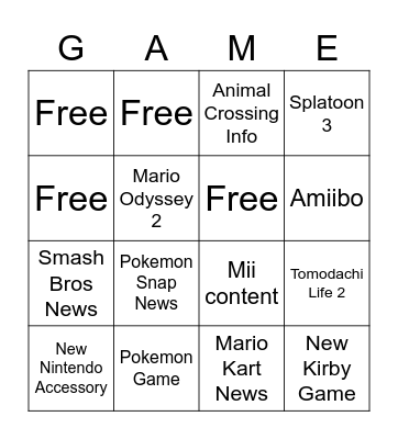 Dakota Bingo Card