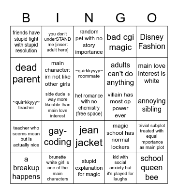 disney+ original Bingo Card