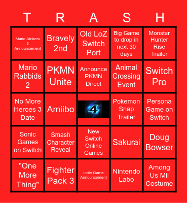 Nintendo Direct 2/17/21 Bingo Card