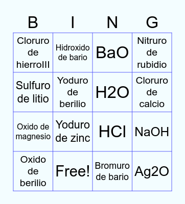 Química 9o Bingo Card