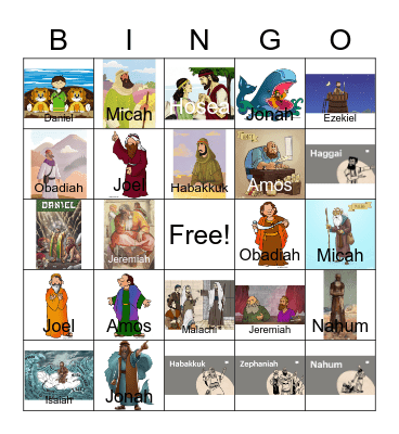 Bible Prophet Bingo Card