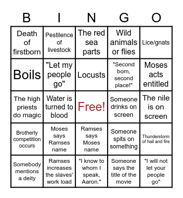 Brown Family POE Bingo Card