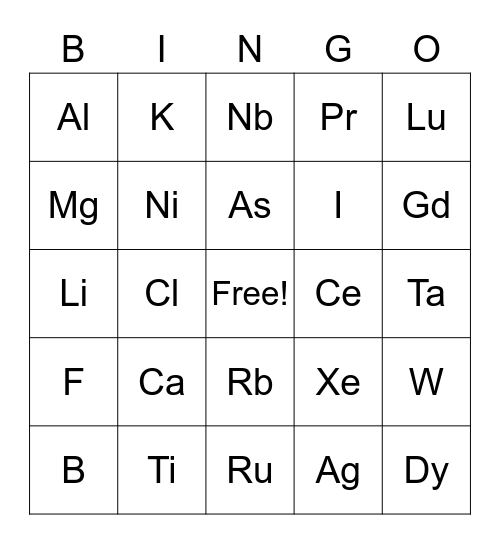 Fun Sci-A Bingo Bonanza Bingo Card