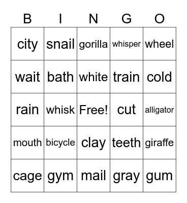 Phonics Monster 4 Units 4-6 Bingo Card