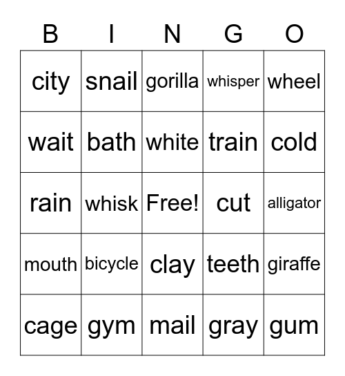 Phonics Monster 4 Units 4-6 Bingo Card