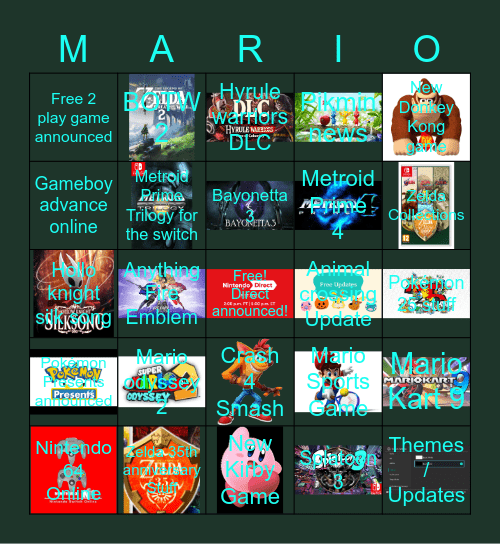 Nintendo Direct  2021 Bingo Card