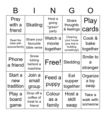 Building Family & Community Bingo Card