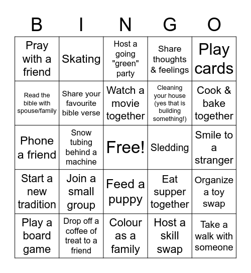 Building Family & Community Bingo Card