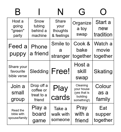 Building Family & Community Bingo Card