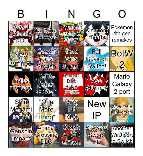 Nintendo Direct (2021.02.17) Bingo Card