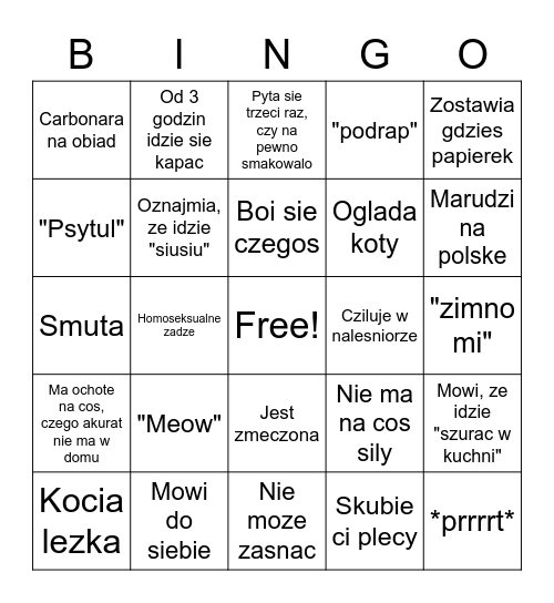 Aguś Bingo Card