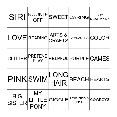 PRINCESS MAYA Bingo Card