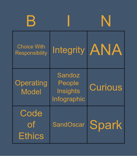 Sandoscars Event Bingo Card