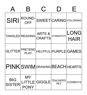 PRINCESS MAYA Bingo Card