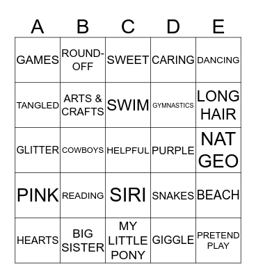 PRINCESS MAYA Bingo Card