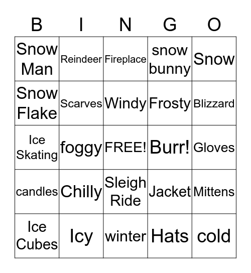 Frozen Festivities Bingo Card