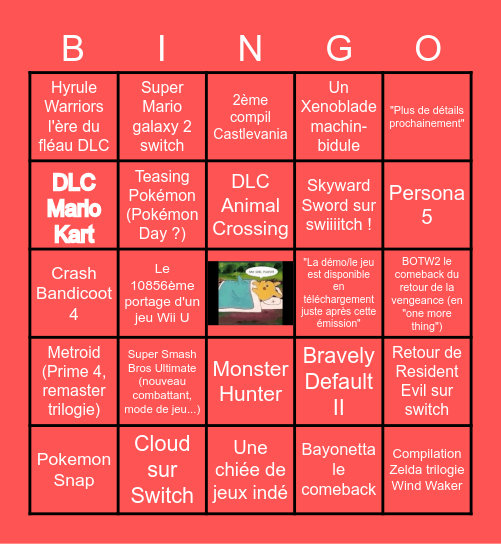 Nintendo Direct 17/02 Bingo Card