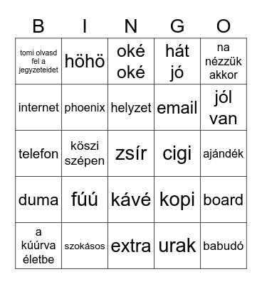 THE STRING FAMILY Bingo Card