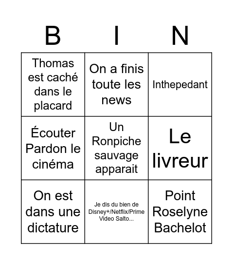 In The Matinale Bingo Card