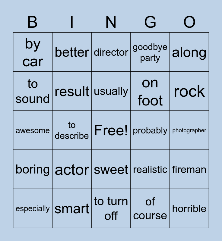 Unit 4 Bingo 1B Bingo Card