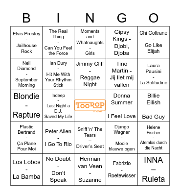 SilentMuziekBingo Card