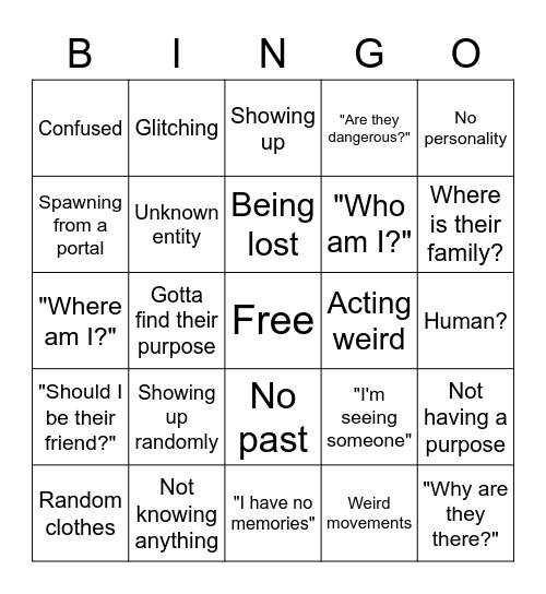 New People In the World Bingo Card