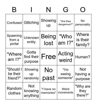 New People In the World Bingo Card