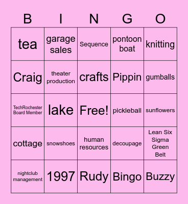 Fran's LDC Anniversary Bingo Card