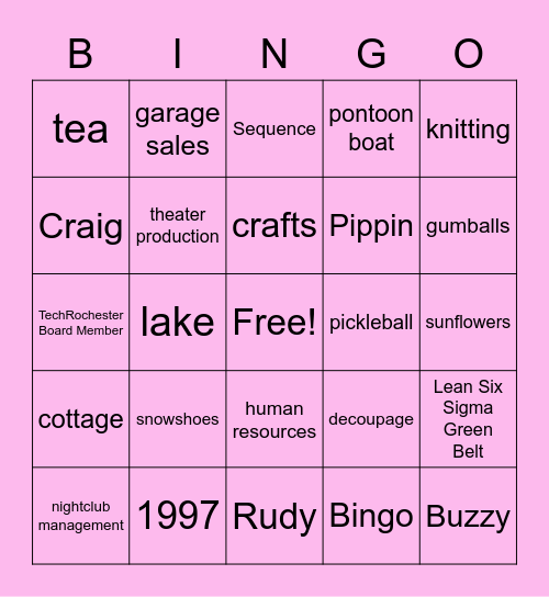 Fran's LDC Anniversary Bingo Card