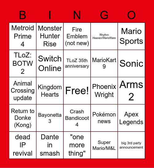 Direct Bingo Card