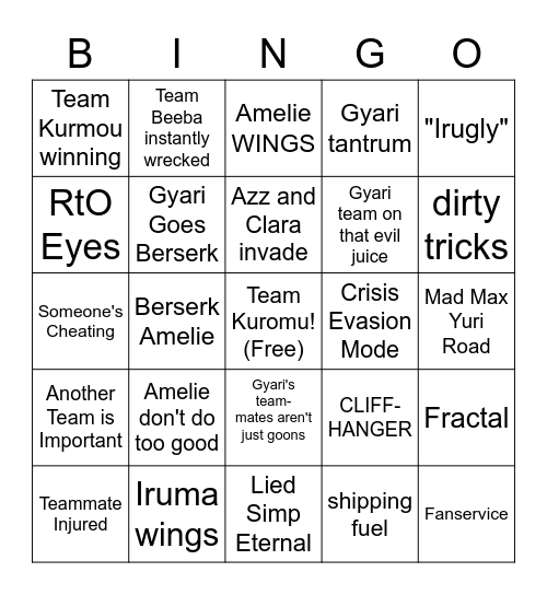 Ch 192 Bingo!!! Bingo Card