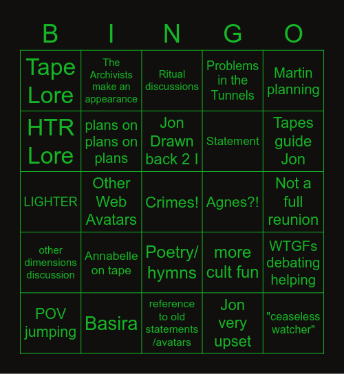 195 Bingo Card