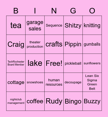 Fran's LDC Anniversary Bingo Card