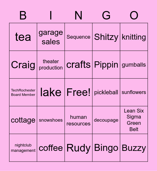 Fran's LDC Anniversary Bingo Card