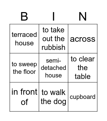 Bingo B1B Bingo Card