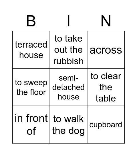 Bingo B1B Bingo Card
