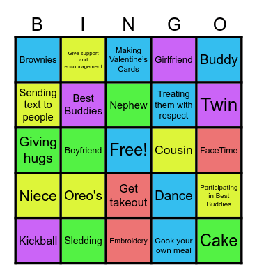 Best Buddies Likes and Loves! Bingo Card
