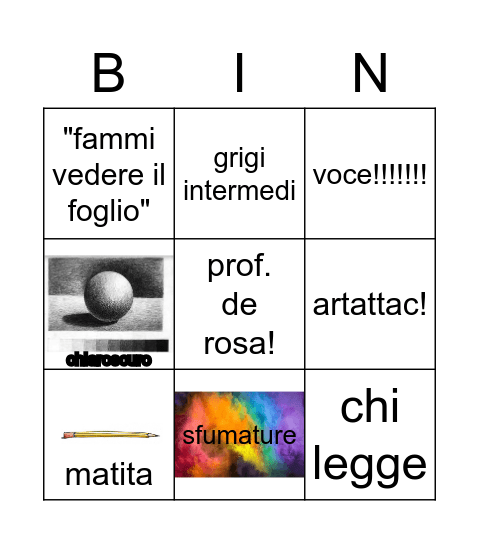 Art Bingo Card