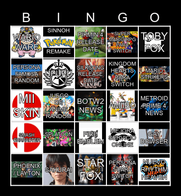 NINTENDO DIRECT Bingo Card